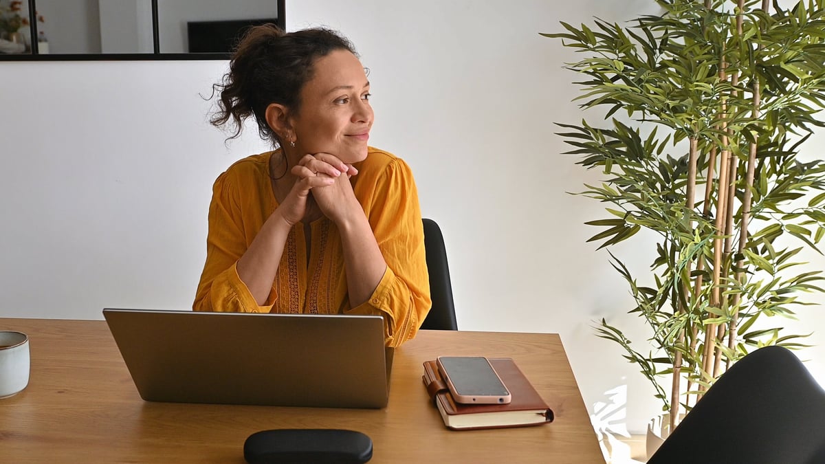 Remote entrepreneur working at standing desk
