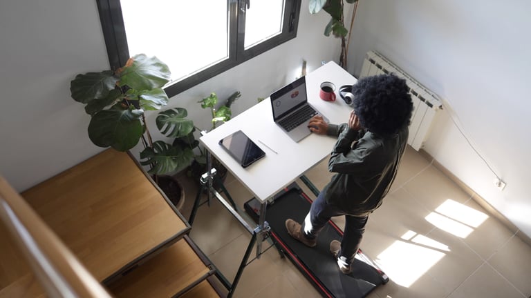 Person on treadmill desk